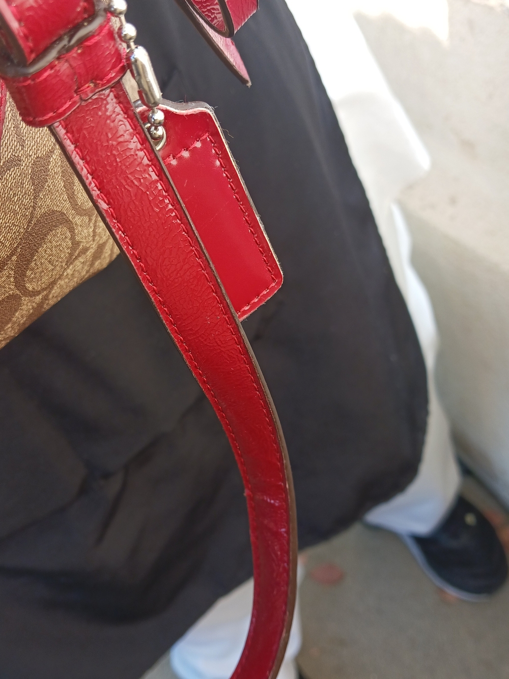 Coach Signature Canvas Tote with Red Trim - Picture 7 of 14